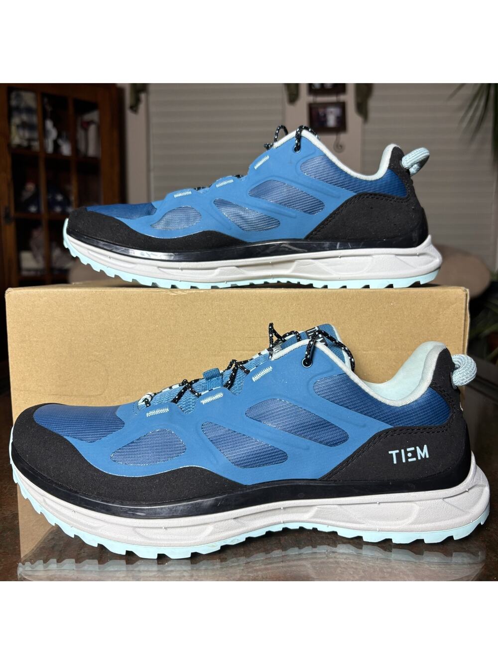 Tiem VIA Slipstream Cycling Shoes Womens Size 10 Blue Biking Outdoor SPD Clip In